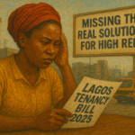 A woman reading her bill